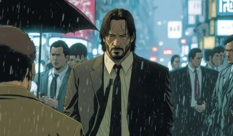 Cómo se vería el animé de John Wick según la inteligencia artificial