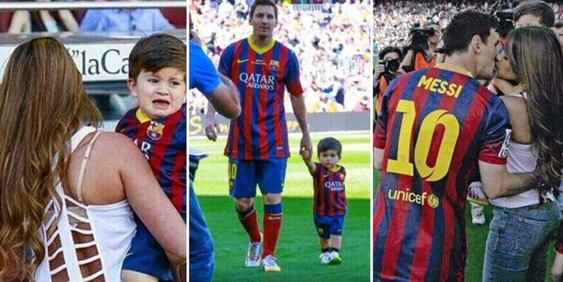 Puro amor Messi festejó con su hijo Thiago y su mujer Antonella en