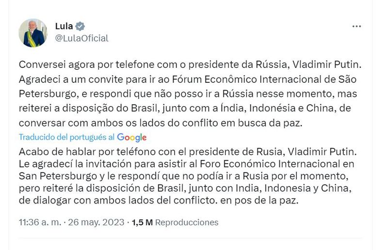 Lula Da Silva Rechaz Una Invitaci N De Putin Para Viajar A Mosc