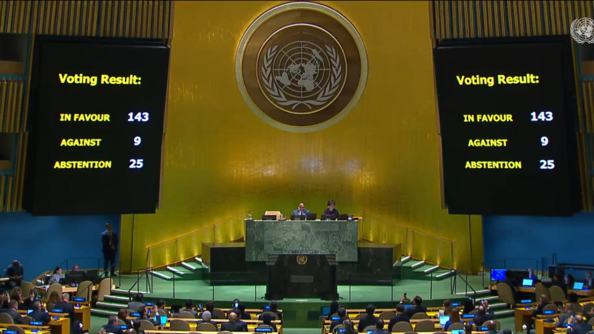 Argentina Vot En Contra De Incluir A Palestina Como Miembro Pleno De