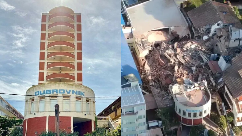 Desde el aire las imágenes más impactantes del hotel que se derrumbó