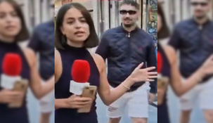 Un hombre acosó a una periodista que estaba trabajando.
