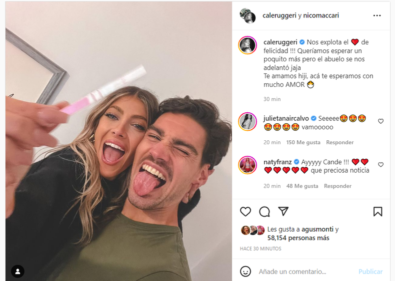 La pareja convive hace tiempo y anunciaron felices que van a ser padres.