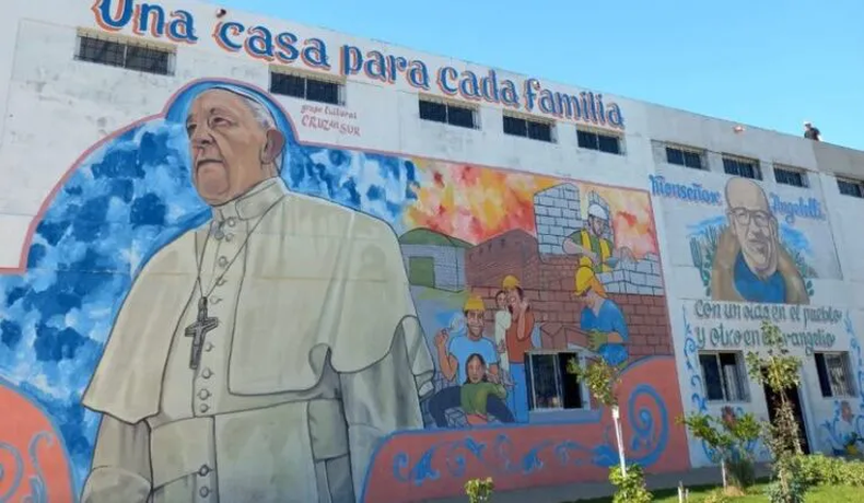 Mural del papa Francisco en La Matanza.