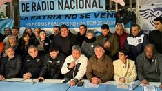 Pablo Moyano habló en nombre de la CGT en el pequeño acto realizado frente al Congreso.