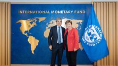 Luis Caputo y Kristalina Georgieva juntos, tras el acuerdo. Luis Caputo y Kristalina Georgieva juntos, tras el acuerdo.