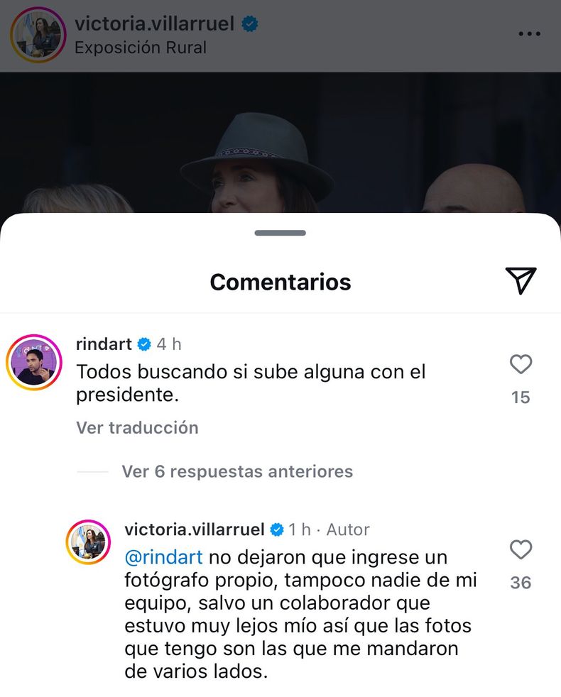 La respuesta de la vicepresidenta en Instagram.