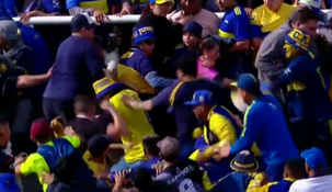 La brutal pelea en la tribuna de Boca en la previa del partid contra Ferro por Copa Argentina.