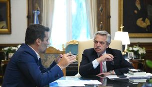 El presidente Alberto Fernández este jueves en la Casa Rosada.