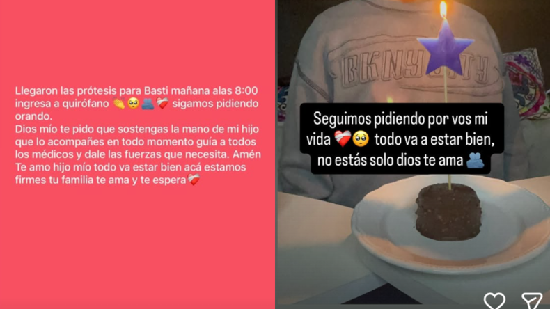 Captura de la cuenta de Instagram de la mamá de Bastian, Macarena Collantes. 