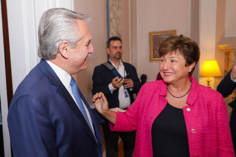 El último encuentro entre Alberto Fernández y Kristalina Georgieva fue en octubre del año pasado en Roma.