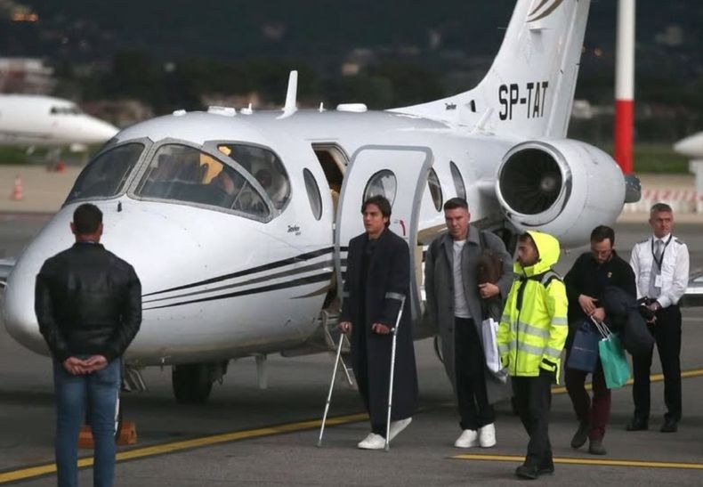 Dybala tras ser operado.&nbsp;