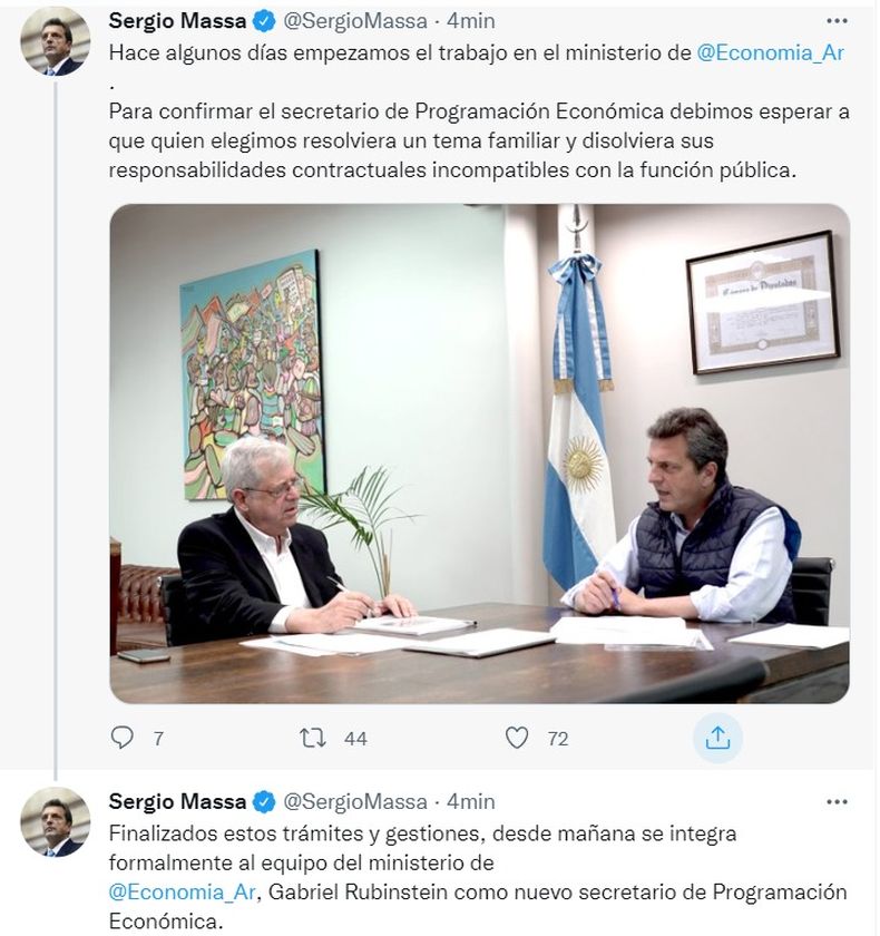 Sergio Massa Confirmó A Gabriel Rubinstein Como Secretario De Programación Económica 8941