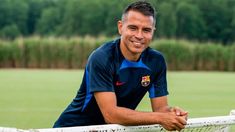 Javier Saviola en La Masia. Javier Saviola en La Masia.