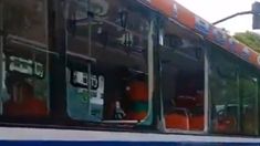 Así quedó la unidad de la línea 152 Así quedó la unidad de la línea 152