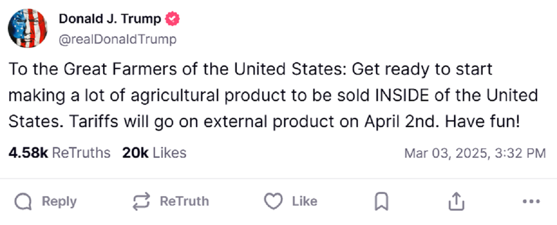 La publicación de Donald Trump.