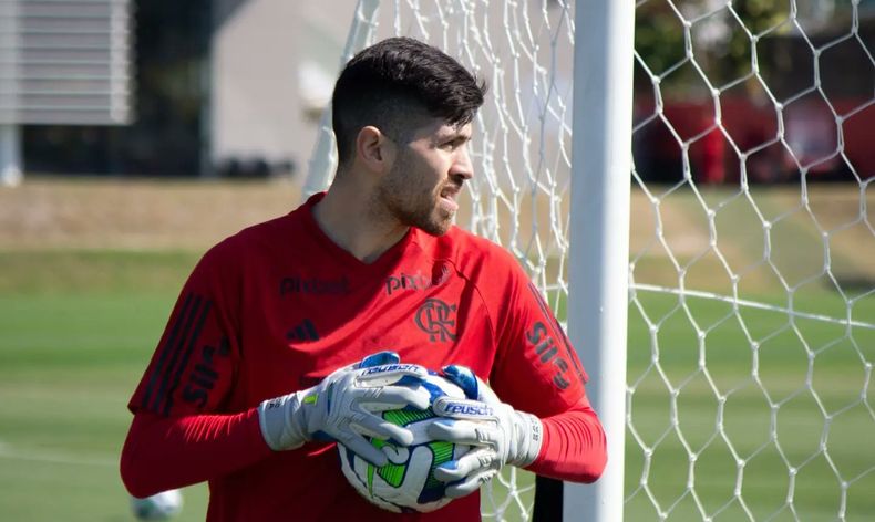 Agustín Rossi en su primera práctica.