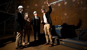 El presidente Alberto Fernández durante su recorrida. El presidente Alberto Fernández durante su recorrida.