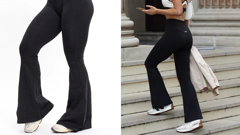 Los flare leggings combinan comodidad y estilo para entrenamientos y looks urbanos.  