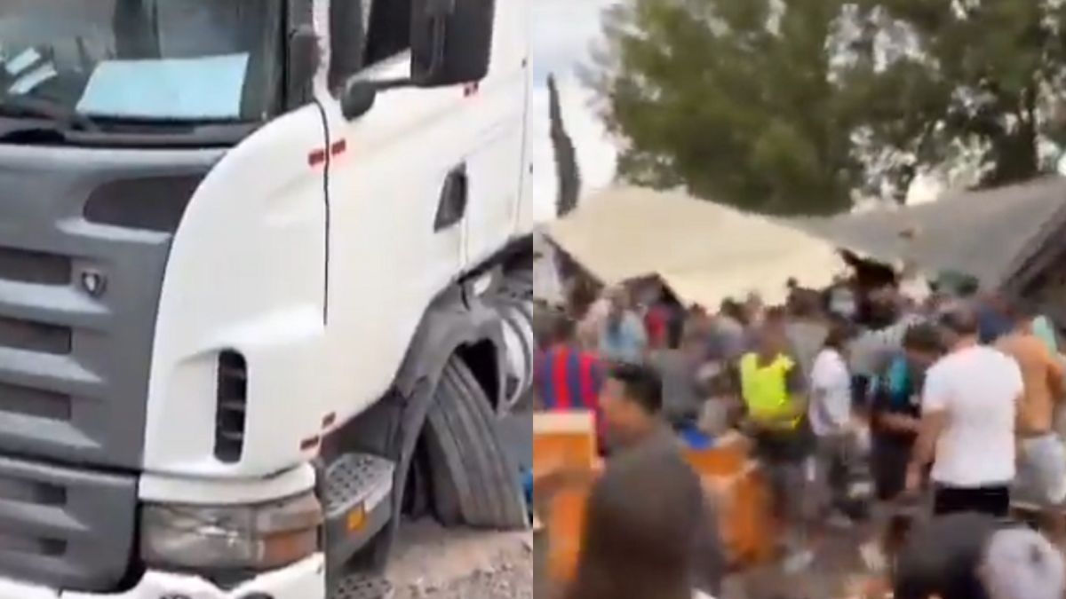 Video: una influencer grabó el saqueo de un camión en Mendoza y se hizo viral