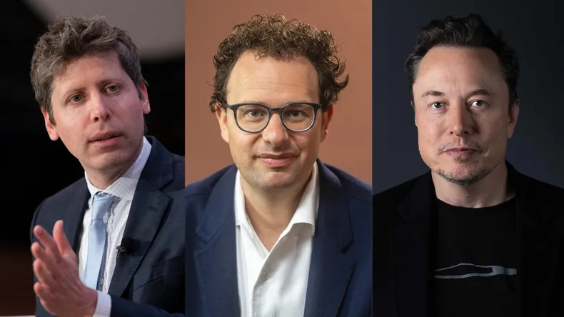 Sam Altman (OpenAI), Dario Amodei (Anthropic) y Elon Musk (X/Tesla).
