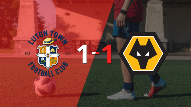 wolverhampton empato 1-1 en su visita a luton town
