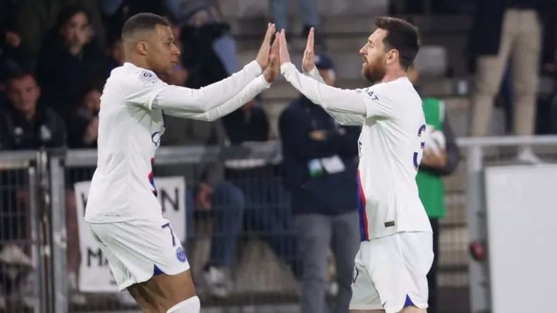 Mbappé goleador y Messi asistididor en el triunfo de PSG.