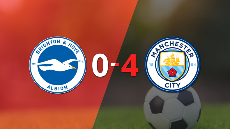 Phil Foden anotó un doblete en la goleada 4-0 de Manchester City a Brighton and Hove