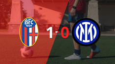 a bologna le alcanzo con un gol para derrotar a inter en el estadio renato dall`ara