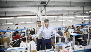 Zabaleta en Textilcom, en el marco de Potenciar Trabajo&nbsp;