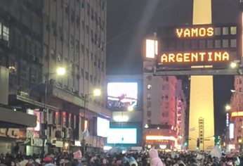 El festejo en el Obelisco.