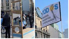 La guillotina apareció en el banderazo del 9 de julio.