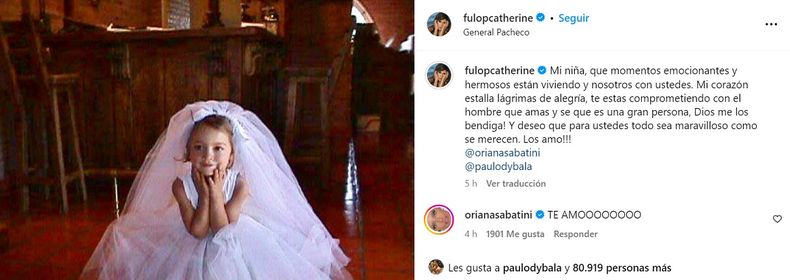 El conmovedor posteo de Catherine Fulop.