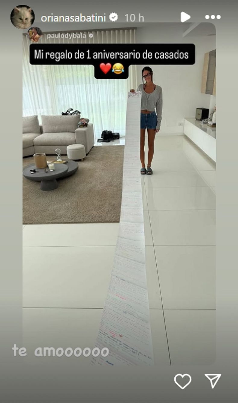 El sorpresivo regalo de Dybala a Oriana por su primer aniversario.