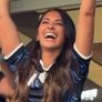 Antonela Roccuzzo festejó el triunfo de la Selección argentina.&nbsp;