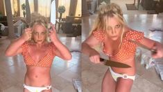 Britney sujetaba cuchillos en medio de una coreografía. Britney sujetaba cuchillos en medio de una coreografía.