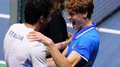 El festejo de Sinner junto a Berrettini. El festejo de Sinner junto a Berrettini.