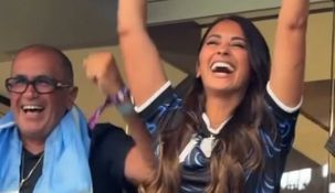 Antonela Roccuzzo festejó el triunfo de la Selección argentina.&nbsp;