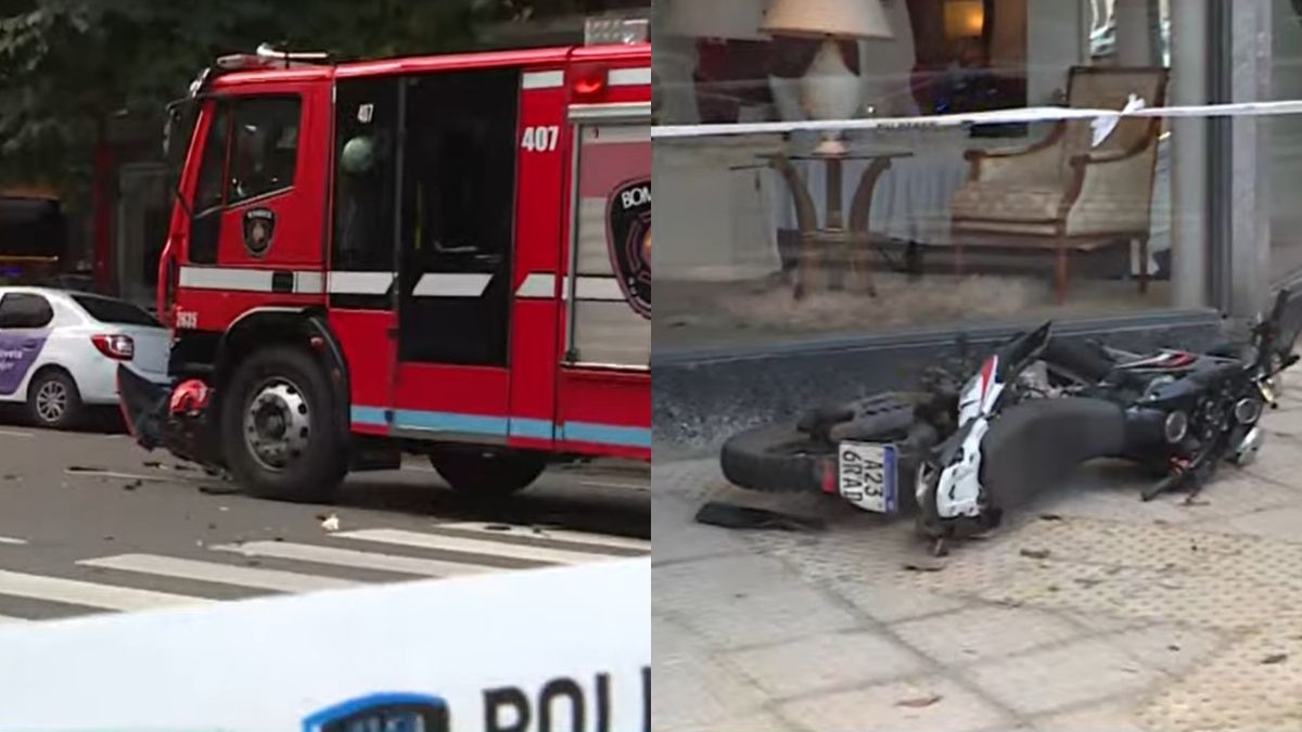 Un camión de bomberos que se dirigía a apagar un incendio chocó a una moto en la que viajaba un policía de la Ciudad