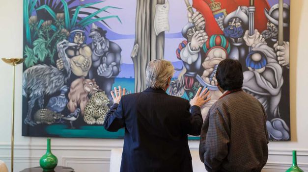 Evo Morales y Alberto Fernández compartieron un almuerzo.