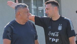 Chiqui junto al técnico del seleccionado. Chiqui junto al técnico del seleccionado.