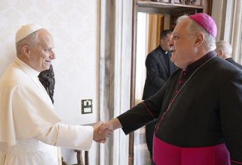 El Papa León XIV y Marcelo Colombo.&nbsp;