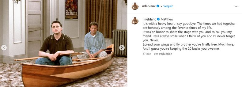 Matt LeBlanc emocionó a todos los fans de Friends.