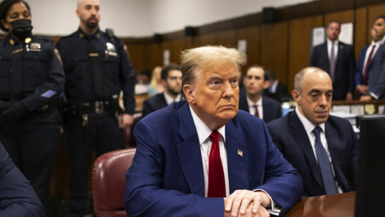 El candidato republicano Donald Trump en los tribunales de Nueva York.