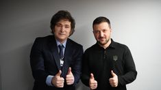 Milei junto a Zelenski.