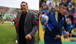 Russo, técnico de Central, y Almirón, de Boca.
