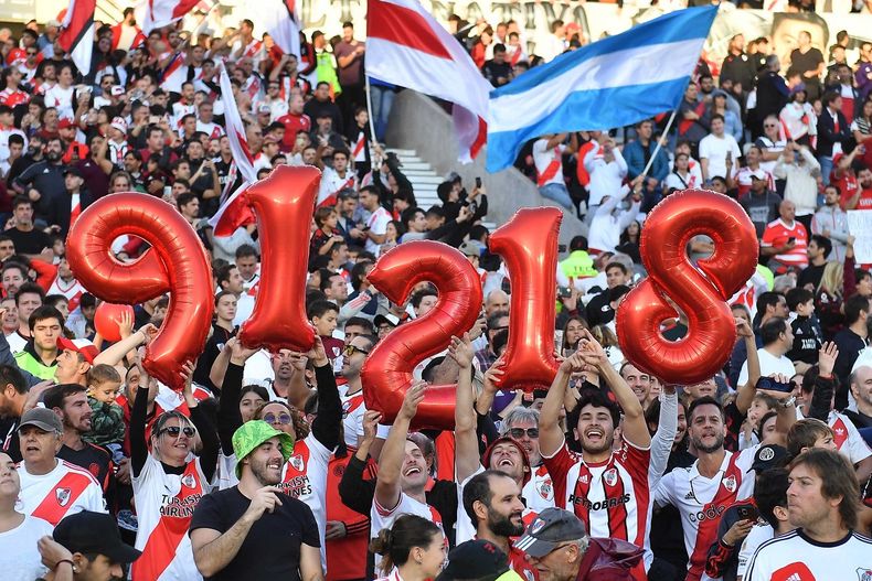 El público de River antes del partido contra Boca.