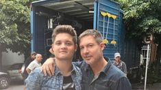 Toto y Adrián Suar en las grabaciones de El fútbol o yo Toto y Adrián Suar en las grabaciones de El fútbol o yo