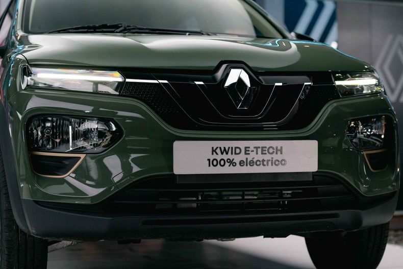 Así luce la parrilla del Kwid eléctrico.