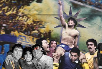 Una&nbsp; imagen histórica: Maradona campeón con Boca.